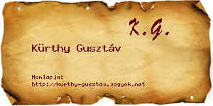Kürthy Gusztáv névjegykártya